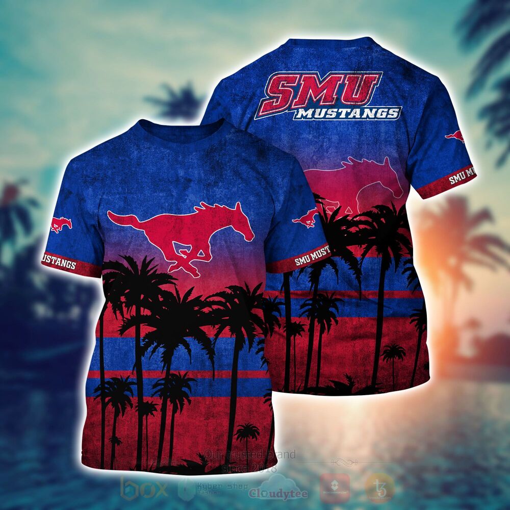 NCAA SMU Mustangs Hawaiian Shirt Short 1