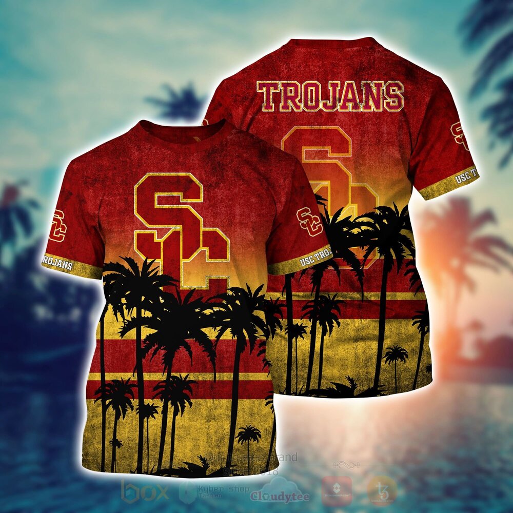 NCAA USC Trojans Hawaiian Shirt Short 1
