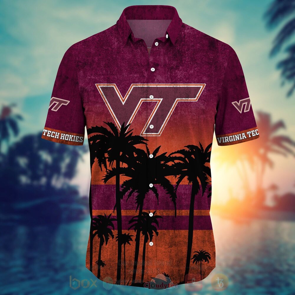 NCAA Virginia Tech Hokies football Hawaiian Shirt Short 1 2