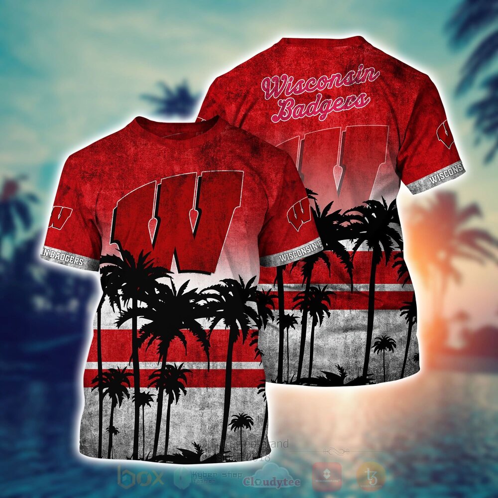 NCAA Wisconsin Badgers Hawaiian Shirt Short 1