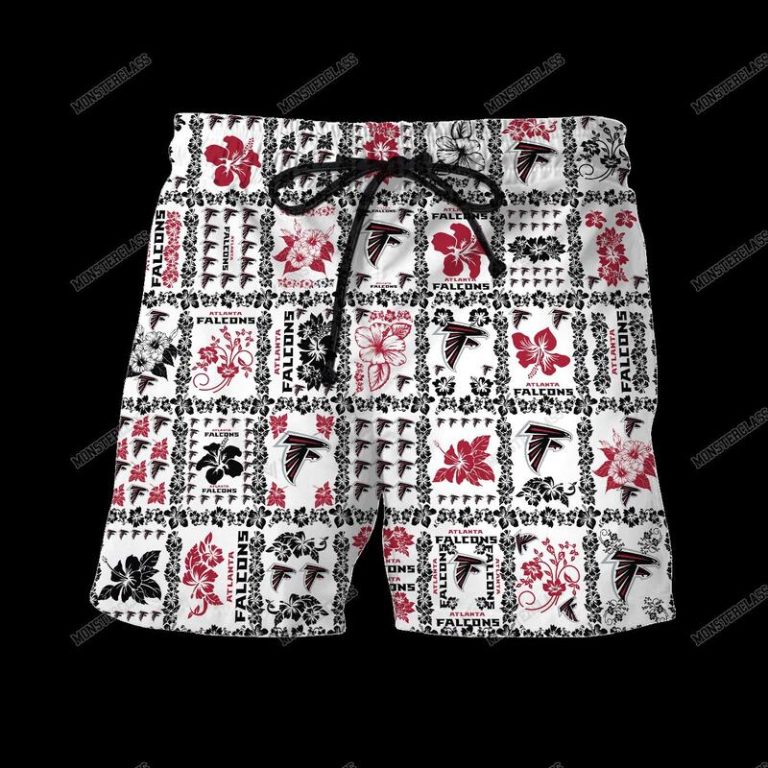 NFL Atlanta Falcons Hibiscus Hawaiian Shirt Short 1