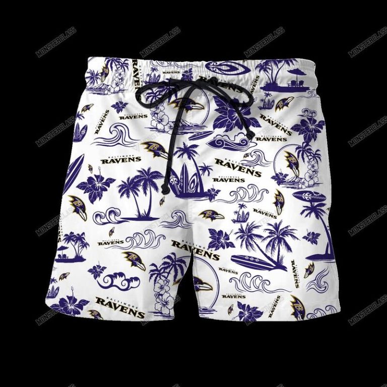 NFL Baltimore Ravens Island Hawaiian Shirt Short 1