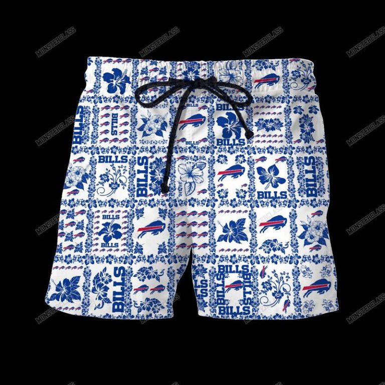 NFL Buffalo Bills Hibiscus Hawaiian Shirt Short 1