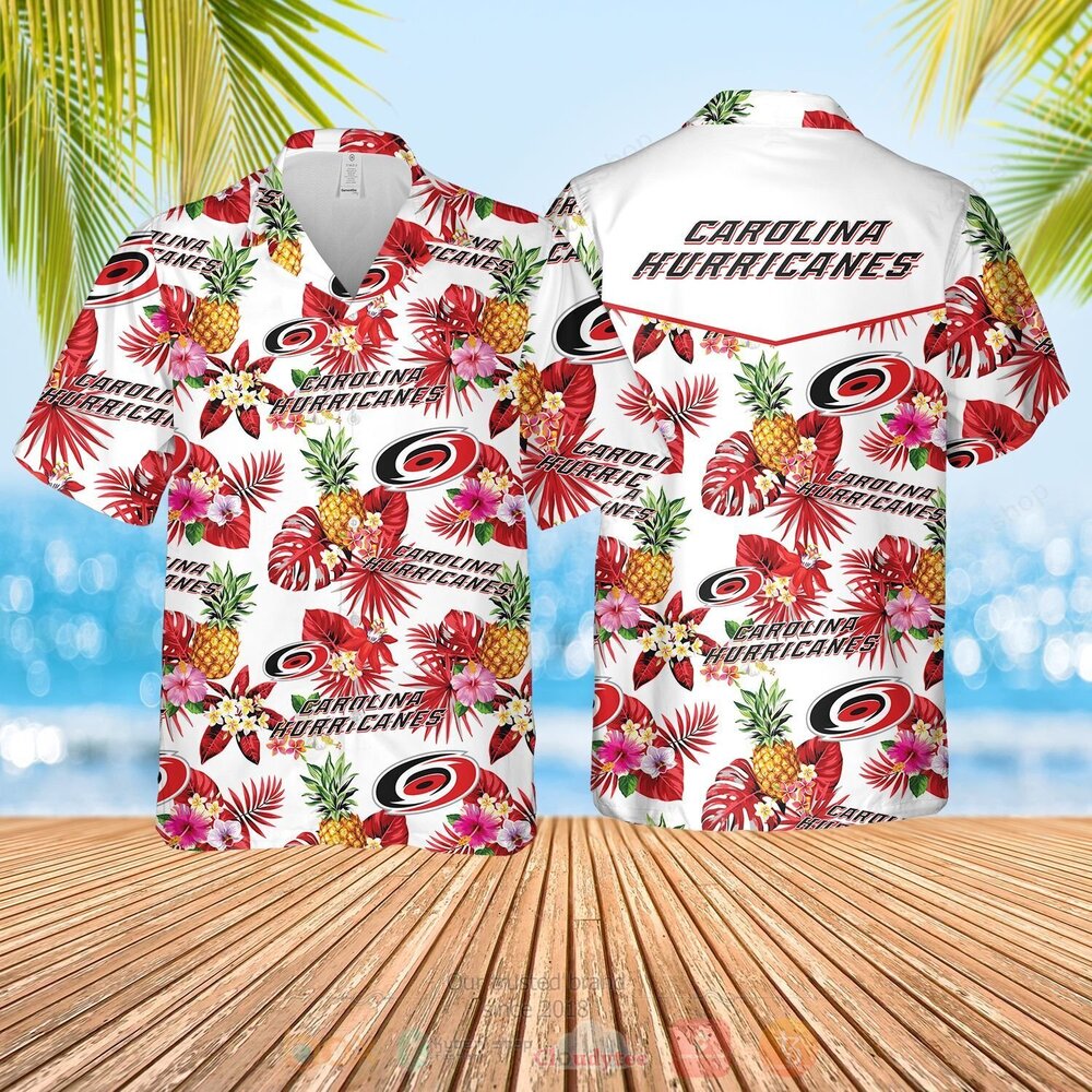 NFL Carolina Hurricanes Hawaiian Shirt Short 1