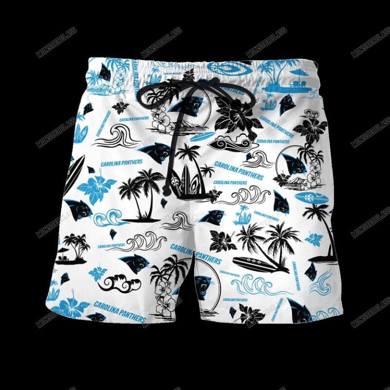 NFL Carolina Panthers Island Hawaiian Shirt Short 1