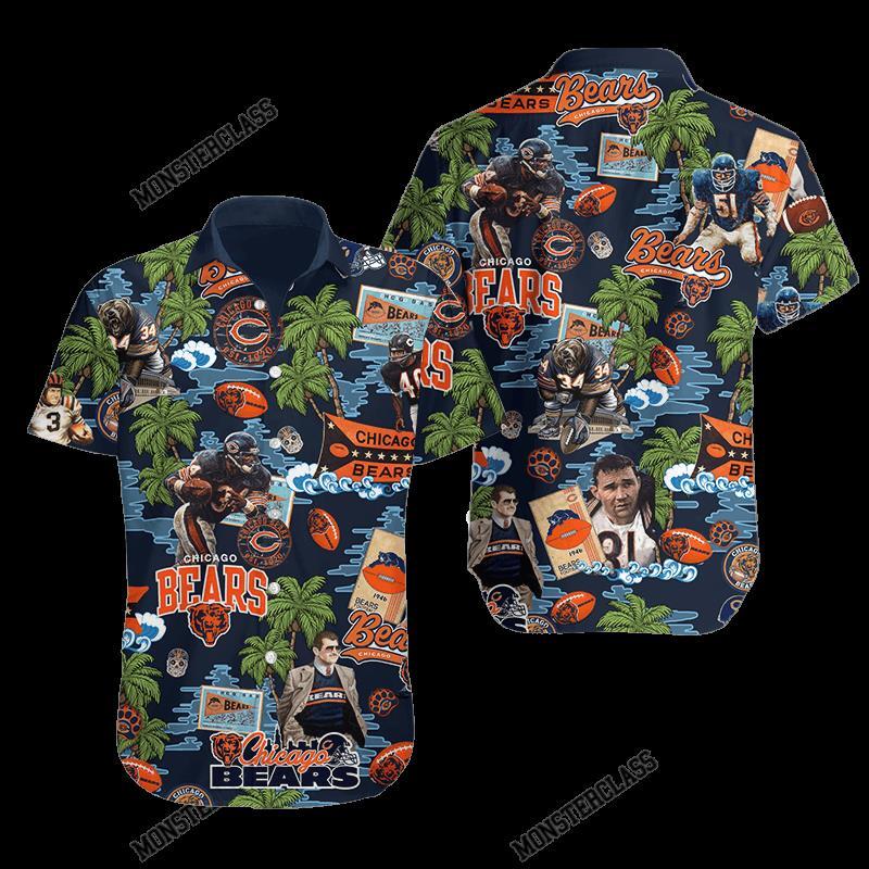 NFL Chicago Bears Tropical Island Hawaiian Shirt Short