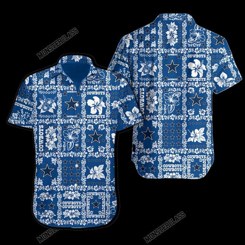 NFL Dallas Cowboys Hibiscus Hawaiian Shirt Short