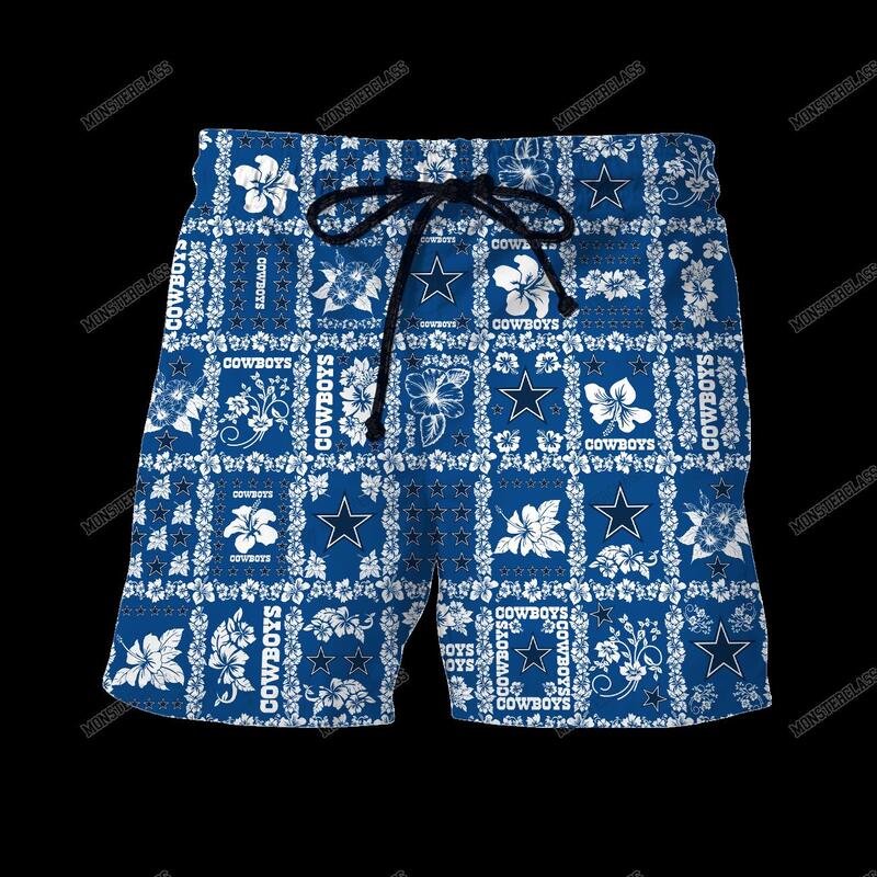 NFL Dallas Cowboys Hibiscus Hawaiian Shirt Short 1