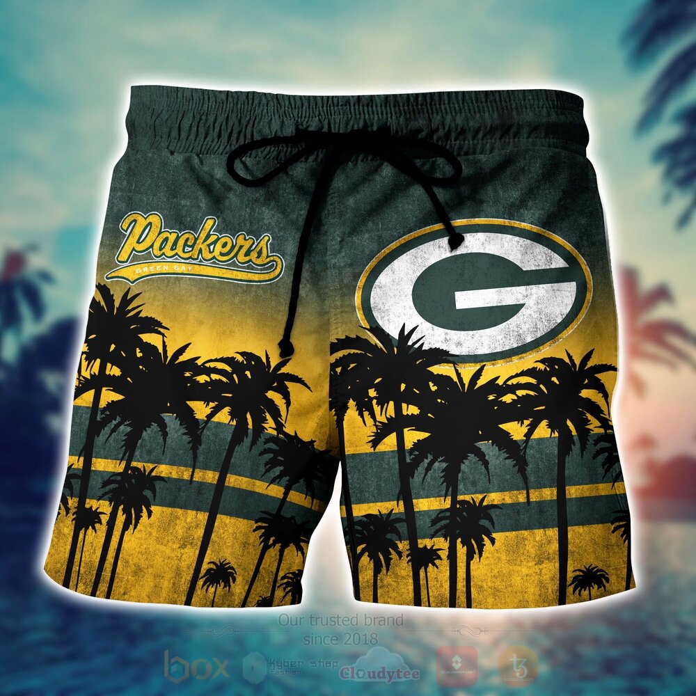 NFL Green Bay Packers Hawaiian Shirt Short 1 2 3 4