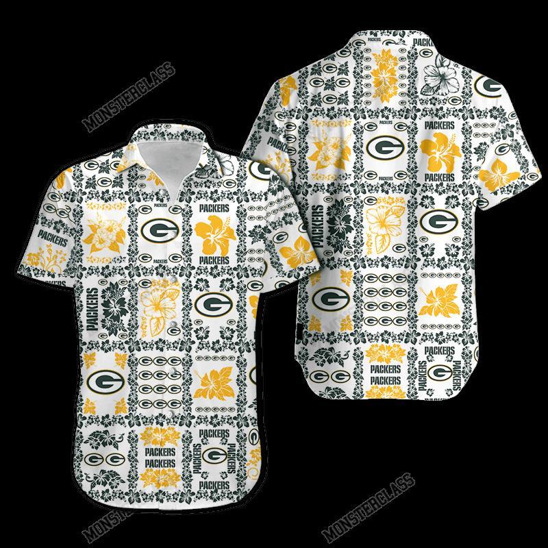 NFL Green Bay Packers Hibiscus Hawaiian Shirt Short