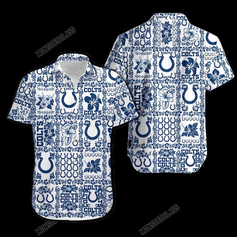 NFL Indianapolis Colts Hibiscus Hawaiian Shirt Short