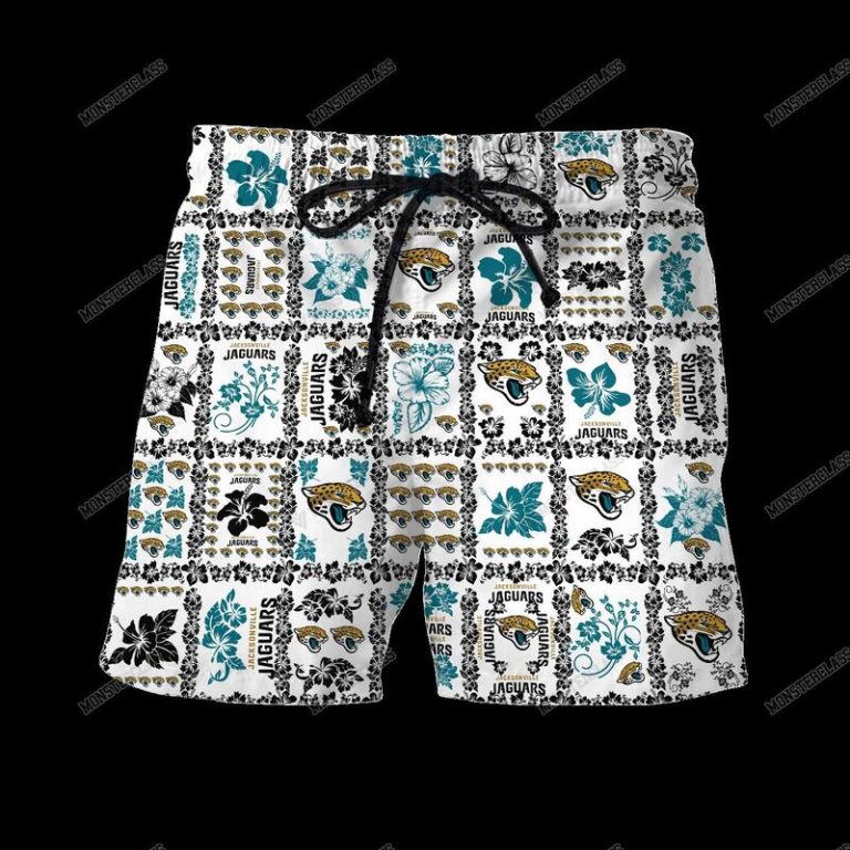 NFL Jacksonville Jaguars Hibiscus Hawaiian Shirt Short 1