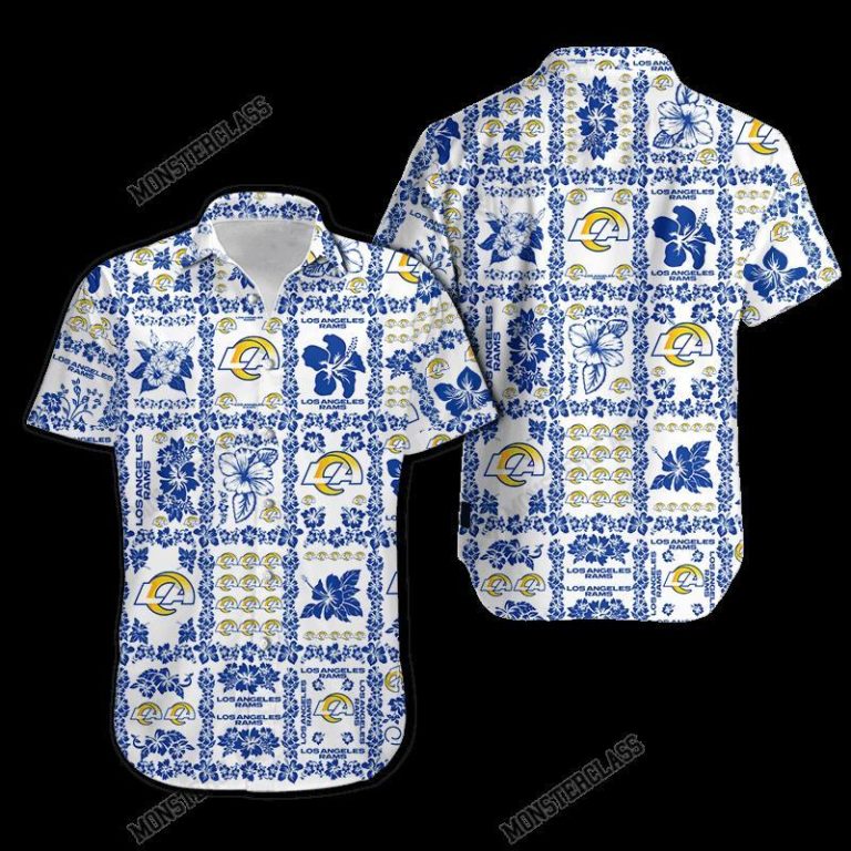 NFL Los Angeles Rams Hibiscus Hawaiian Shirt Short