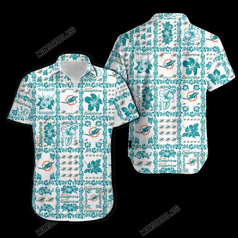 NFL Miami Dolphins Hibiscus Hawaiian Shirt Short
