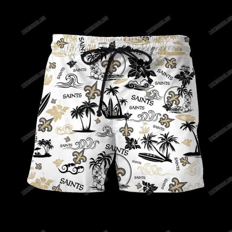 NFL New Orleans Saints Island Hawaiian Shirt Short 1