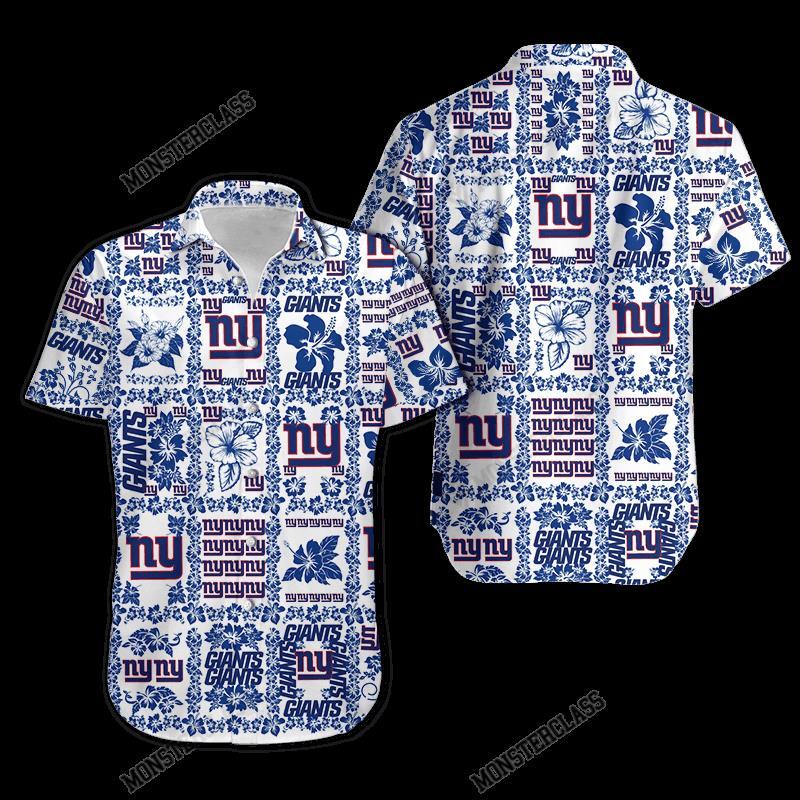 NFL New York Giants Hibiscus Hawaiian Shirt Short