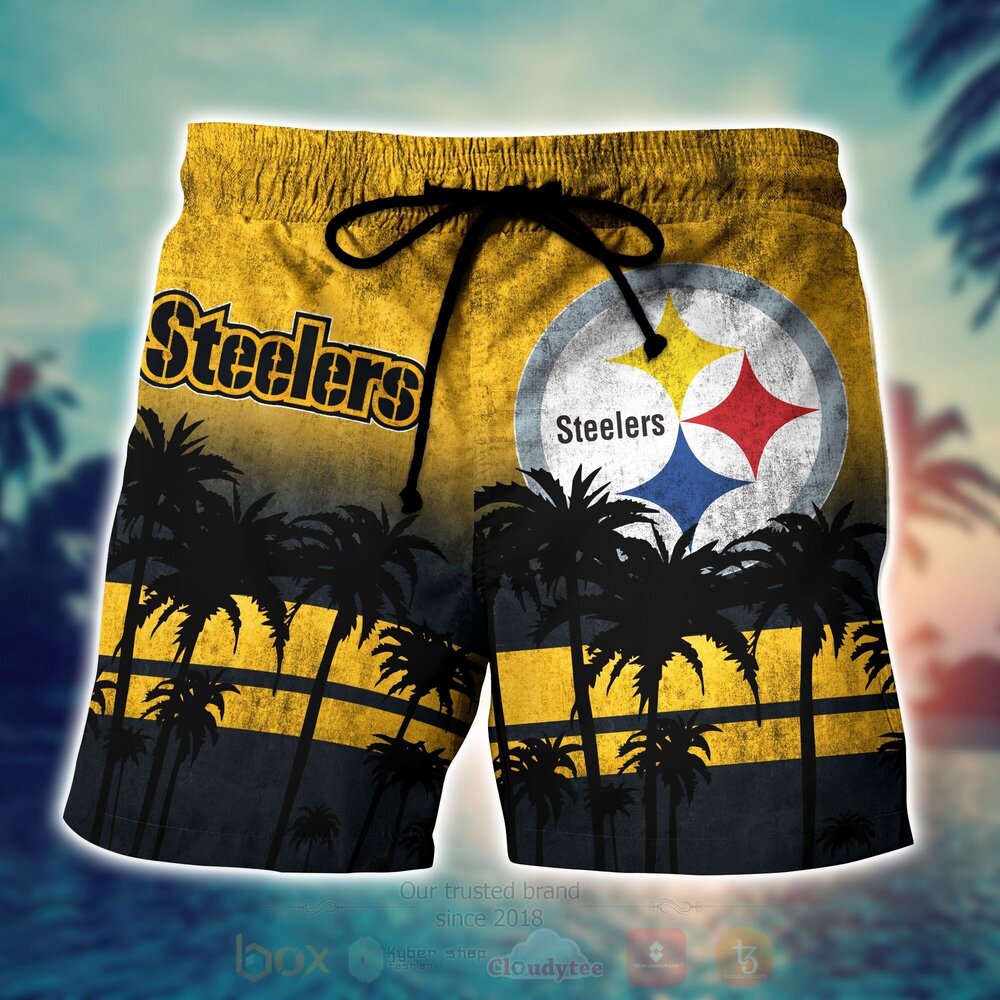 NFL Pittsburgh Steelers Hawaiian Shirt Short 1 2 3 4