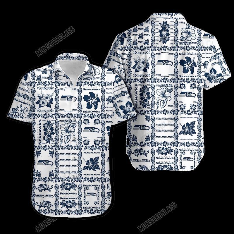 NFL Seattle Seahawks Hibiscus Hawaiian Shirt Short