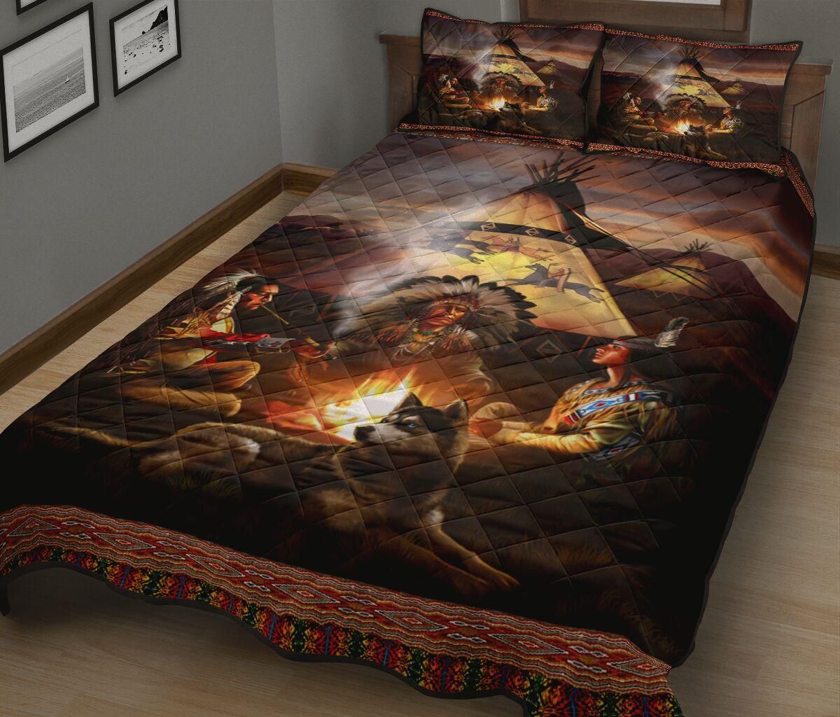 Native America Pow Wow Quilt Bedding Set 1