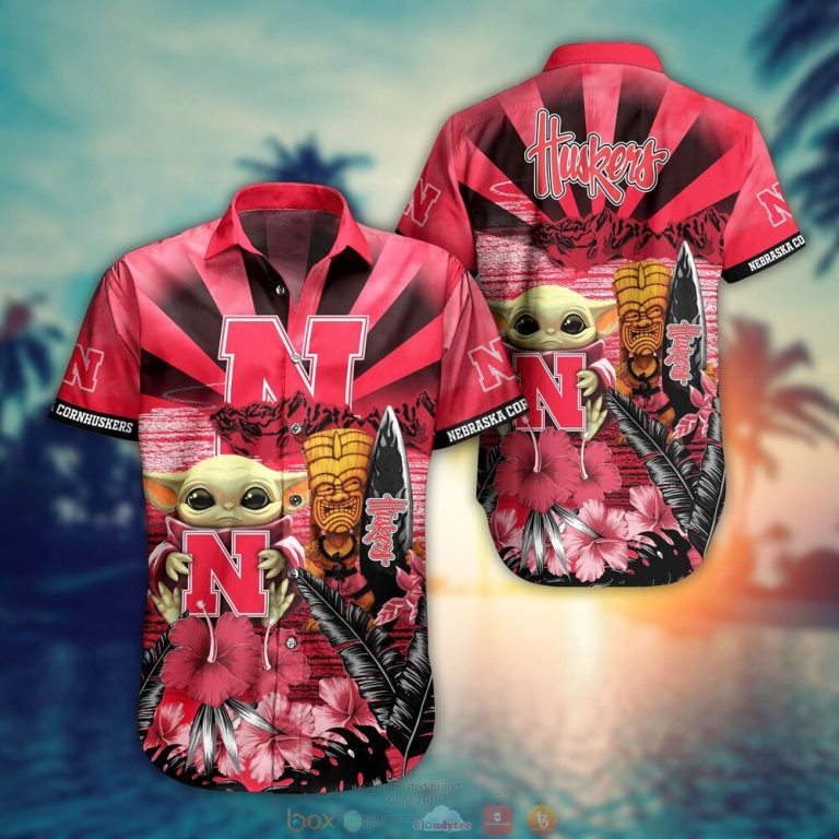 Nebraska Cornhuskers NCAA Baby Yoda Hawaiian Shirt Shorts