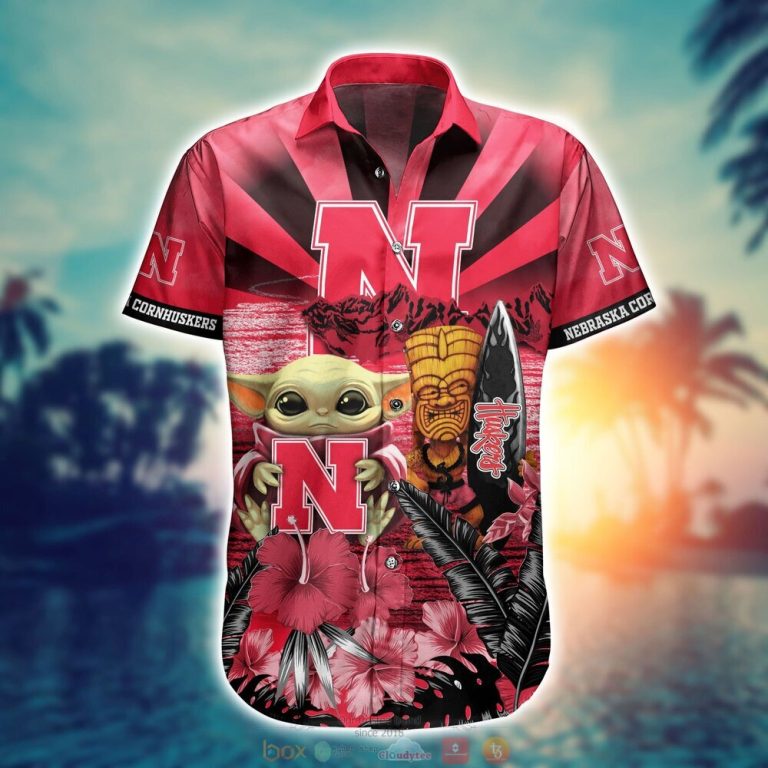 Nebraska Cornhuskers NCAA Baby Yoda Hawaiian Shirt Shorts 1