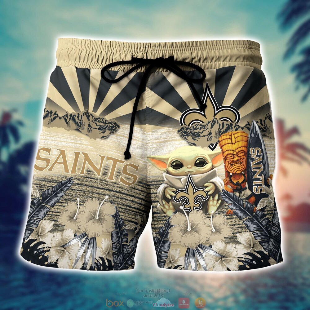 New Orleans Saints NFL Baby Yoda Hawaiian Shirt Shorts 1 2 3