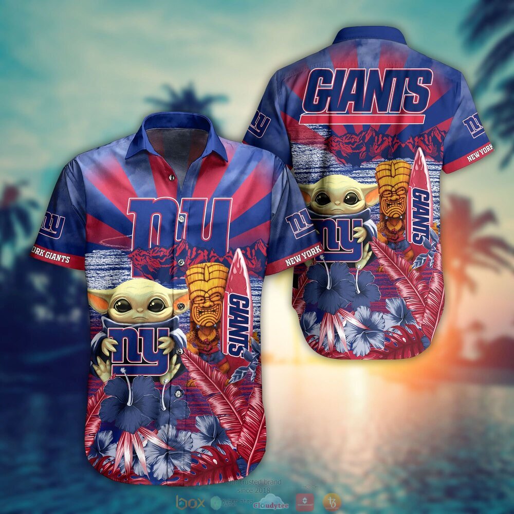 New York Giants NFL Baby Yoda Hawaiian Shirt Shorts