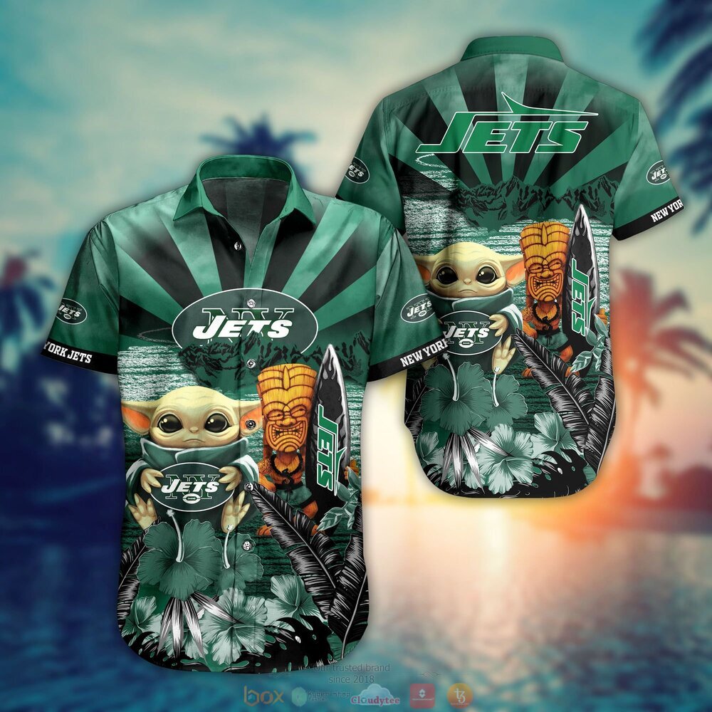 New York Jets NFL Baby Yoda Hawaiian Shirt Shorts