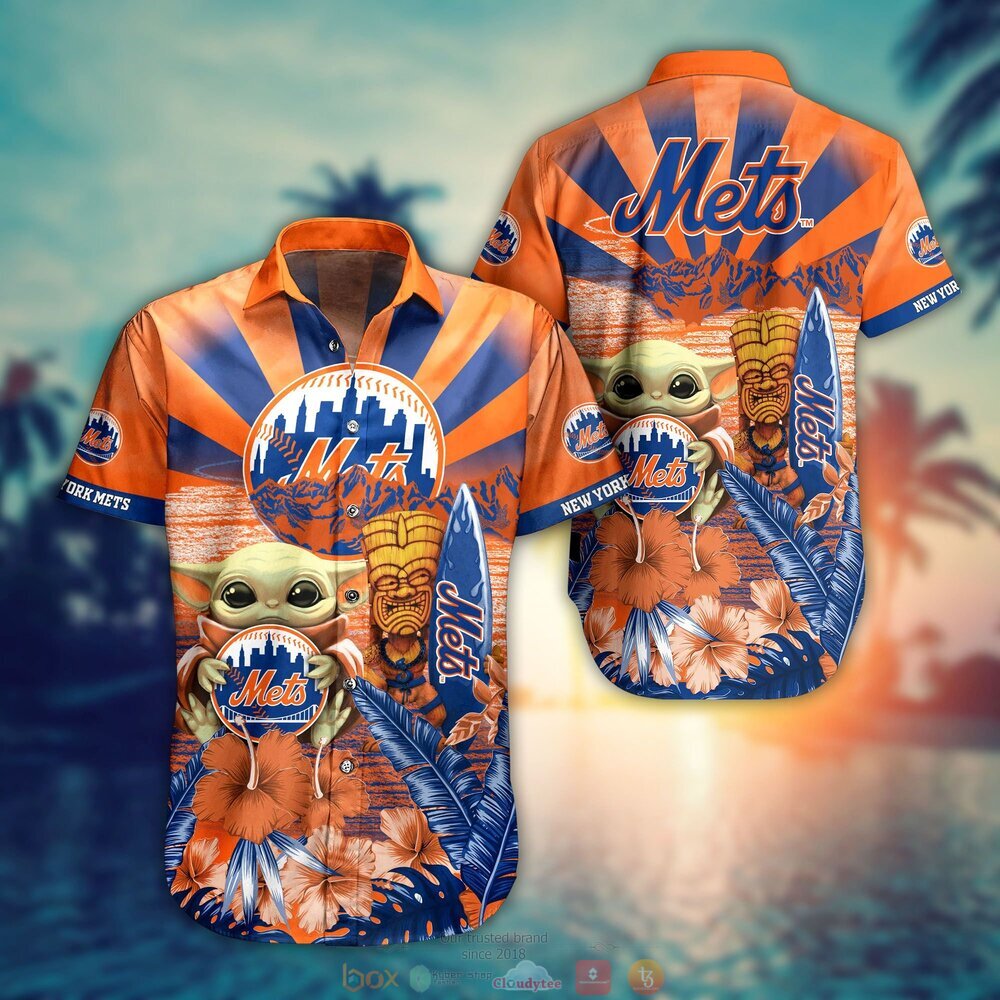 New York Mets MLB Baby Yoda Hawaiian Shirt Shorts