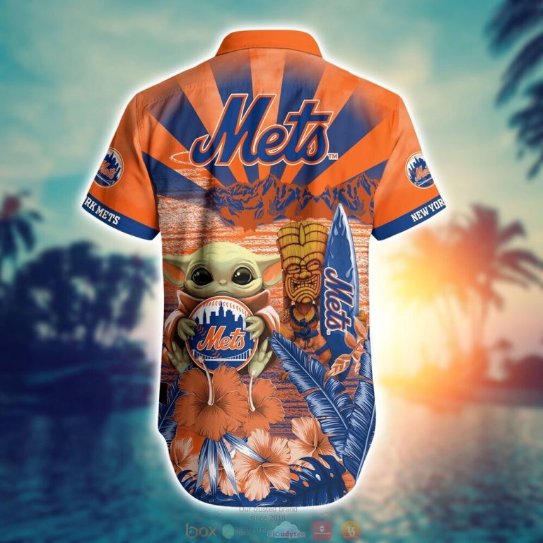 New York Mets MLB Baby Yoda Hawaiian Shirt Shorts 1 2