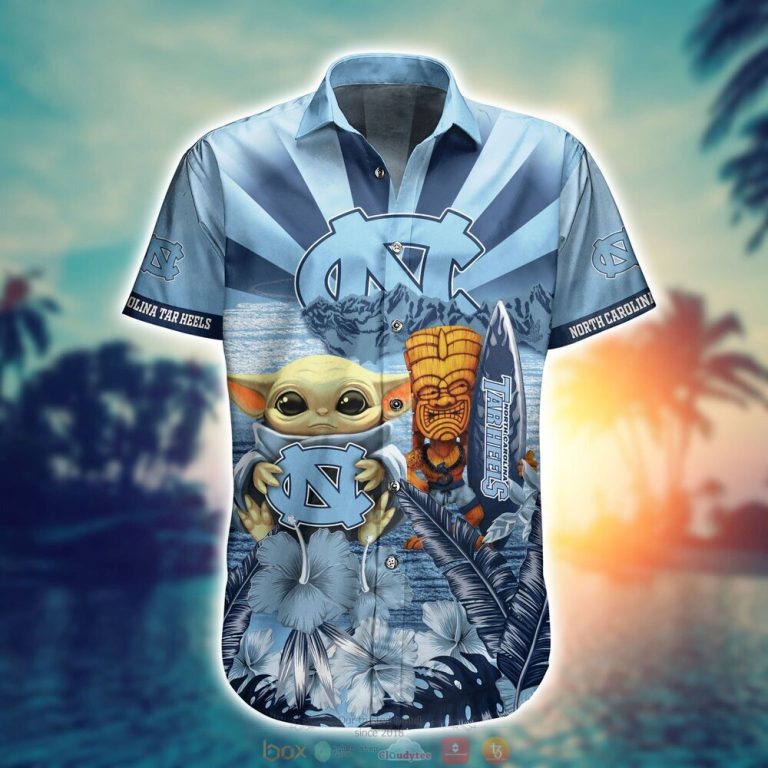 North Carolina Tar Heels NCAA Baby Yoda Hawaiian Shirt Shorts 1