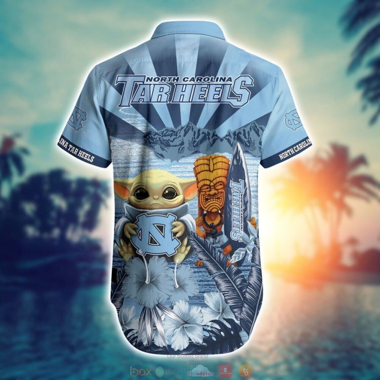 North Carolina Tar Heels NCAA Baby Yoda Hawaiian Shirt Shorts 1 2