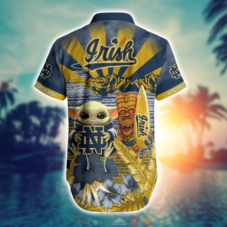 Notre Dame Fighting Irish NCAA Baby Yoda Hawaiian Shirt Shorts 1 2