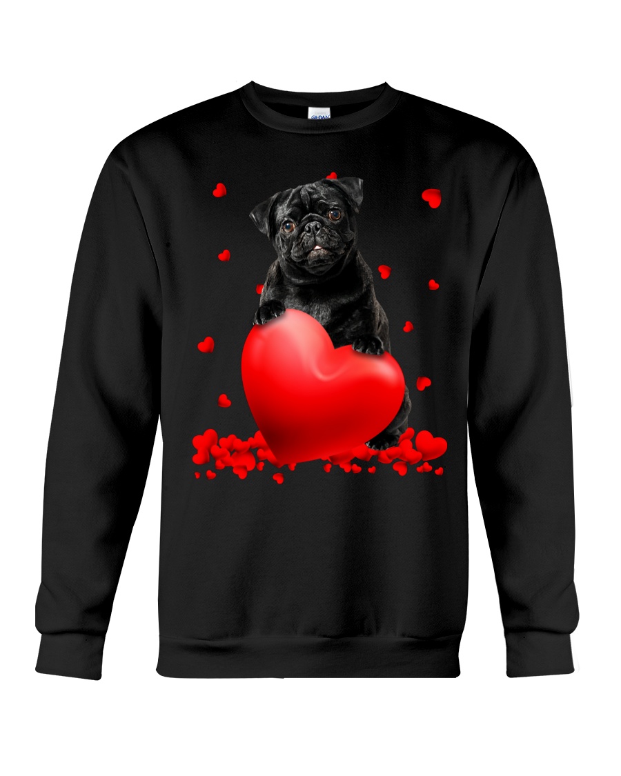 OGS8kD88 Black Pug Valentine Hearts shirt hoodie 7
