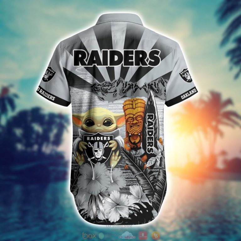 Oakland Raiders NFL Baby Yoda Hawaiian Shirt Shorts 1 2