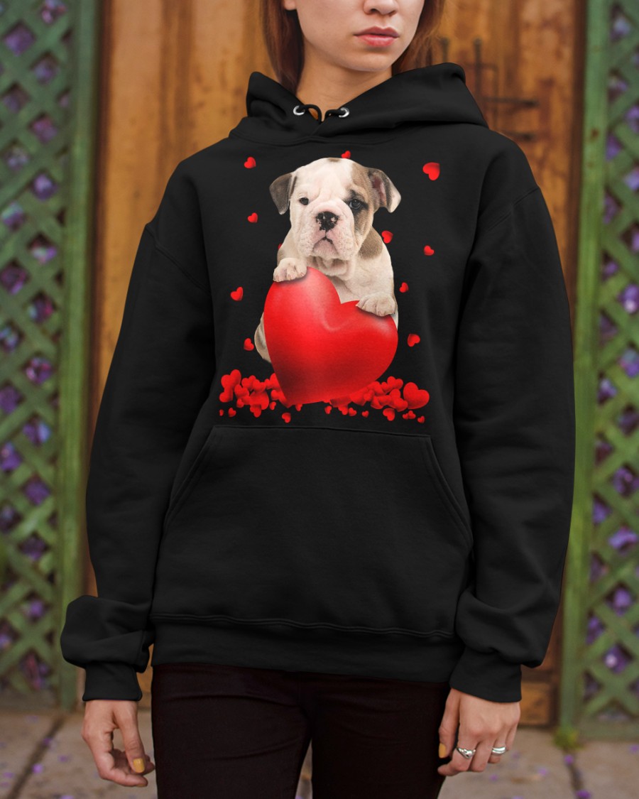 Old English Bulldog Valentine Hearts shirt hoodie 6