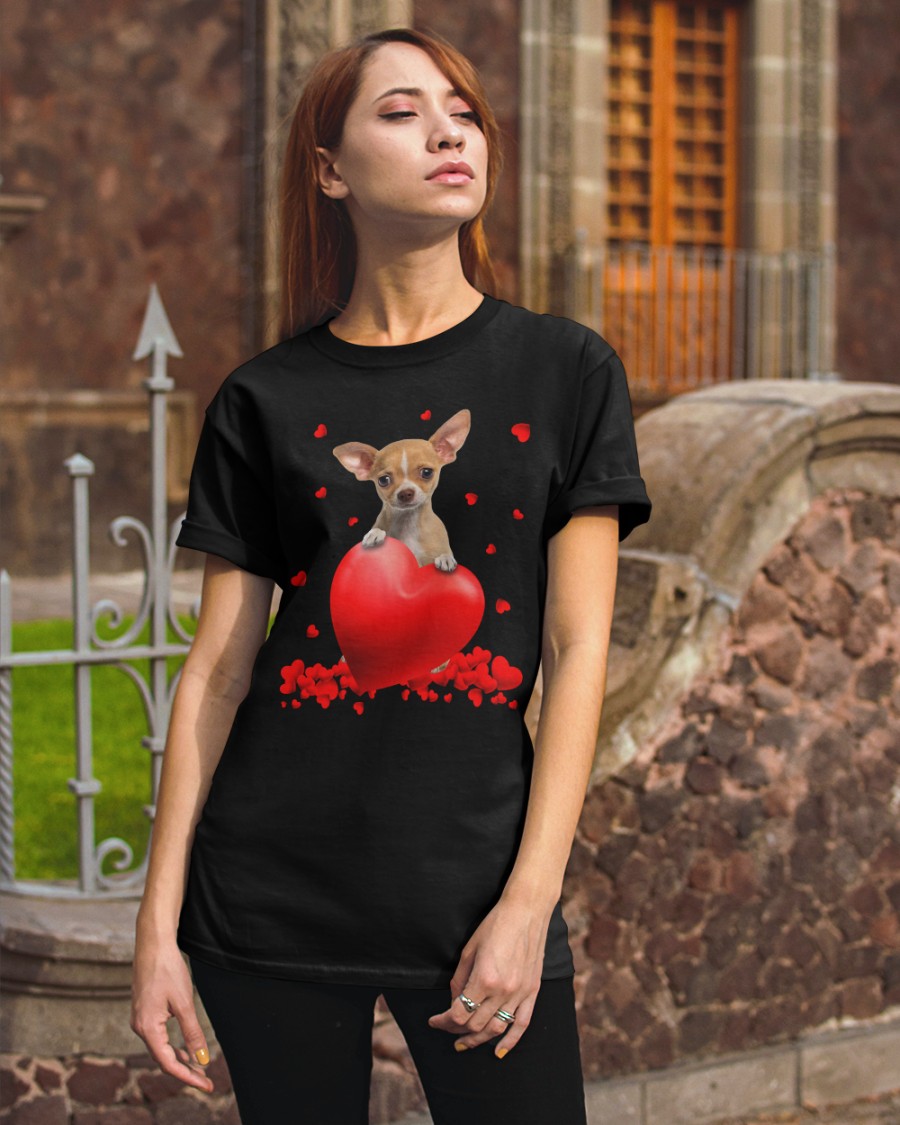 P3ByY32D Tan Chihuahua Valentine Hearts shirt hoodie 3