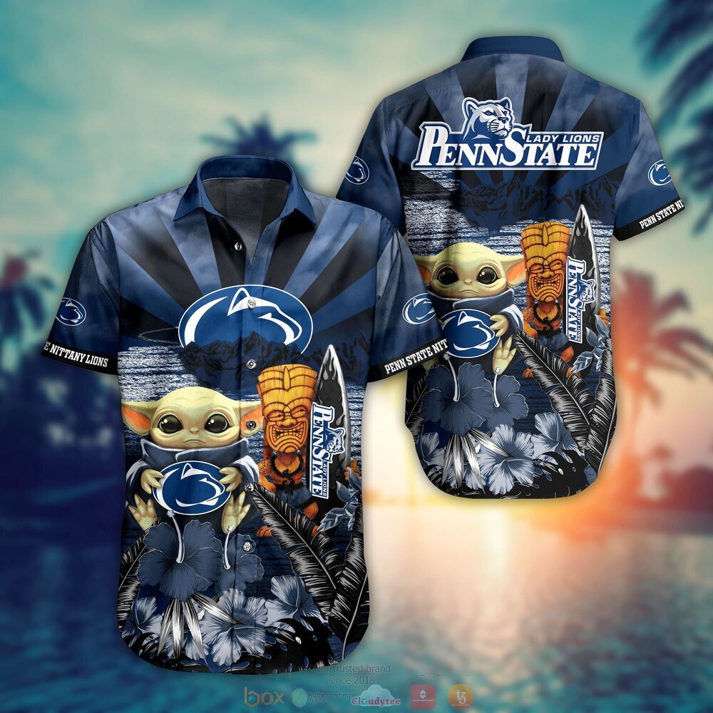 Penn State Nittany Lions NCAA Baby Yoda Hawaiian Shirt Shorts