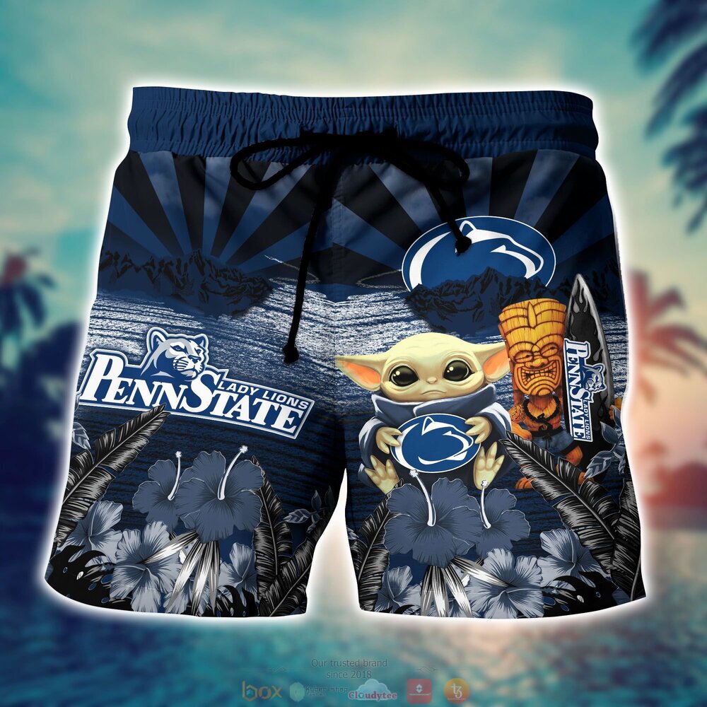 Penn State Nittany Lions NCAA Baby Yoda Hawaiian Shirt Shorts 1 2 3