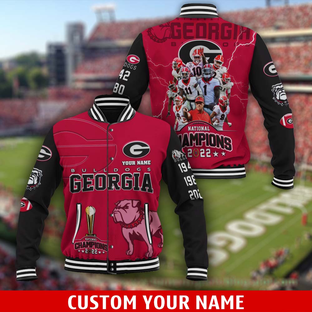 Personalized Georgia Bulldog National Champions 2022 Baseball Jacket 1