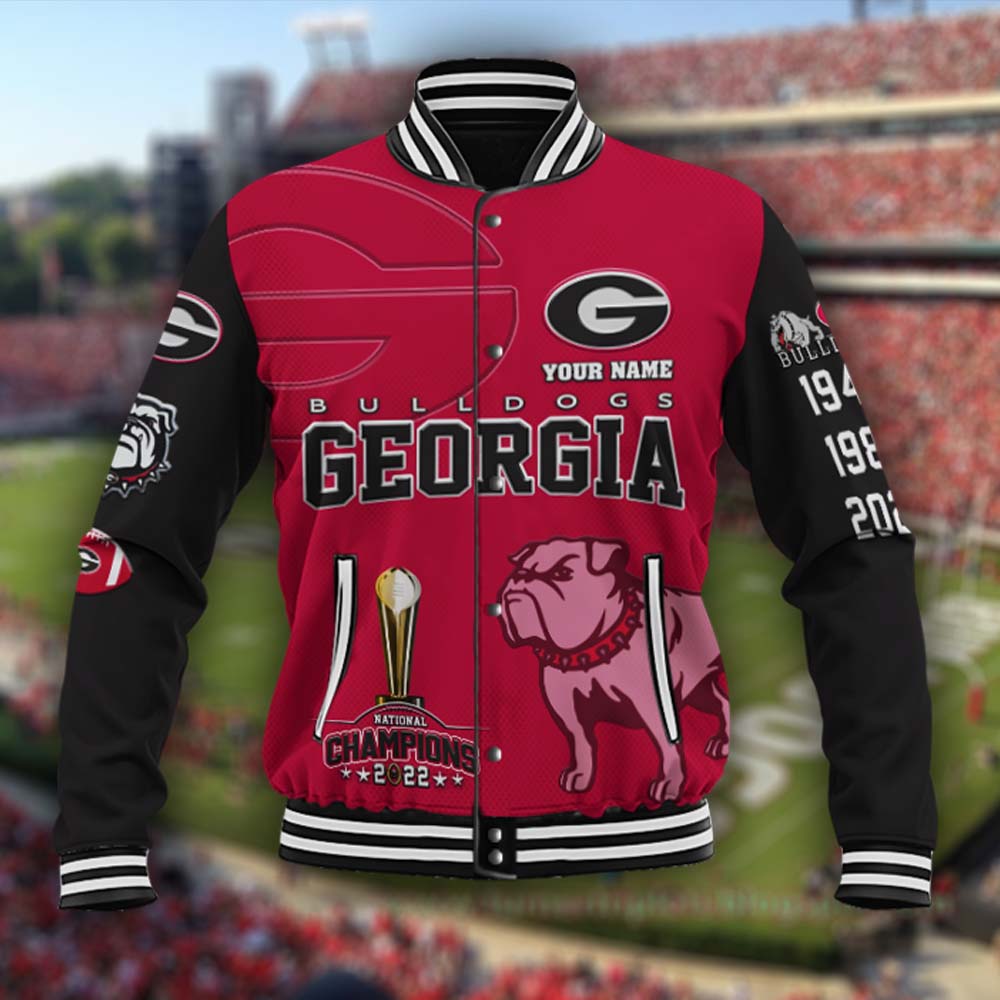 Personalized Georgia Bulldog National Champions 2022 Baseball Jacket 2