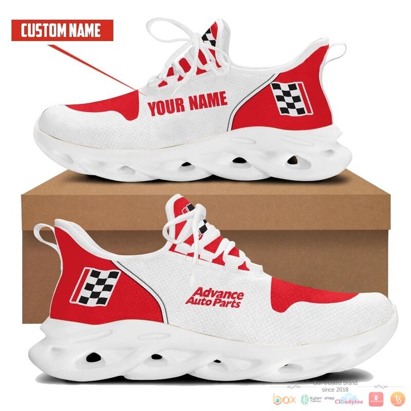 Personalized Advance Auto Parts White Clunky Max Soul Shoes