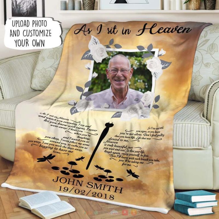 Personalized As I Sit In The Heaven and I watch you everyday blanket