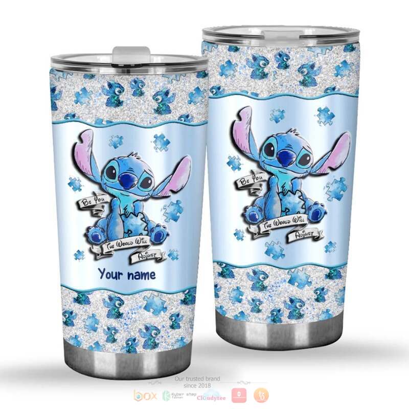 Personalized Autism Awareness Stitch be you tumbler 1