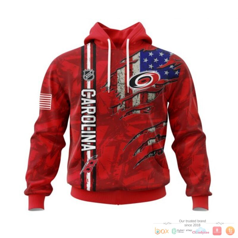 Personalized Carolina Hurricanes With American Flag 3d shirt hoodie