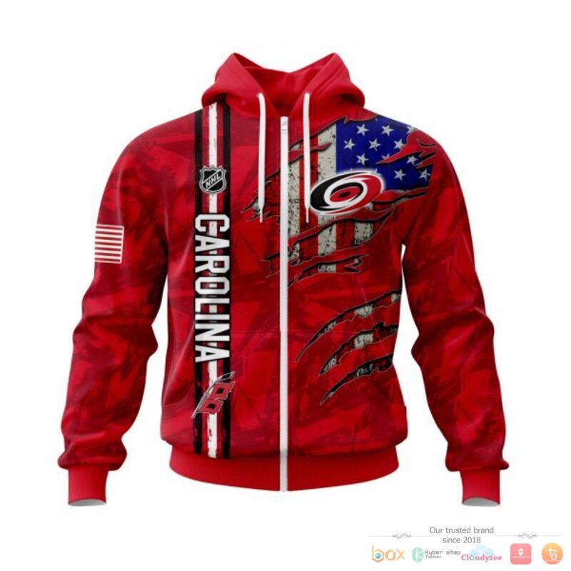 Personalized Carolina Hurricanes With American Flag 3d shirt hoodie 1