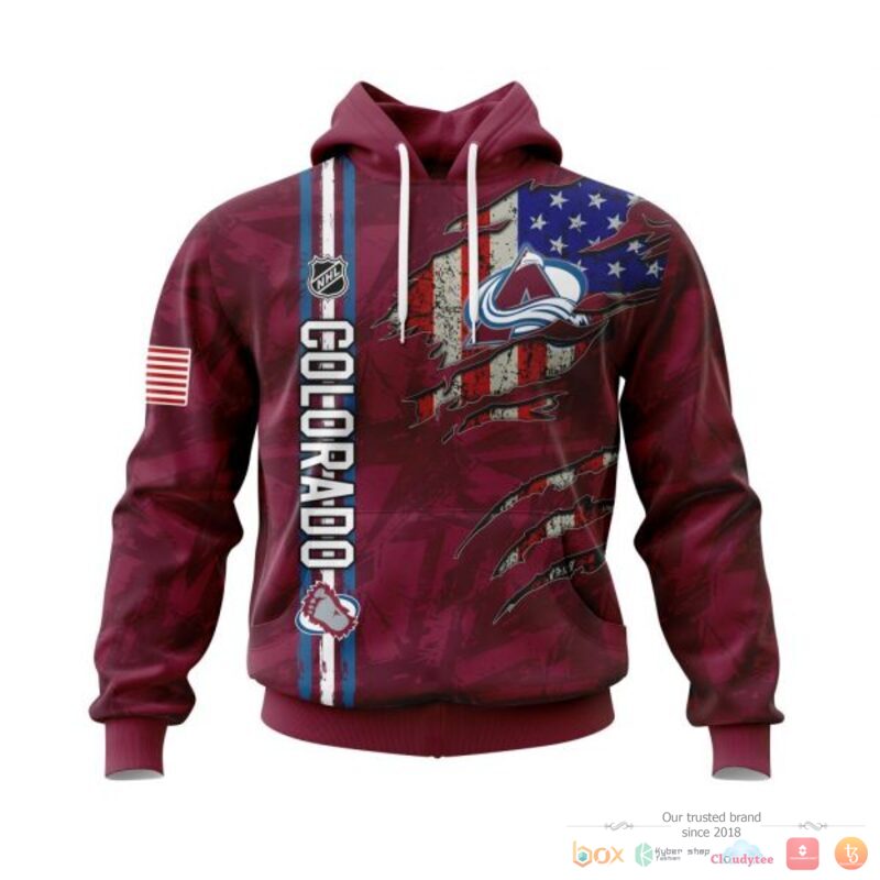 Personalized Colorado Avalanche With American Flag 3d shirt hoodie