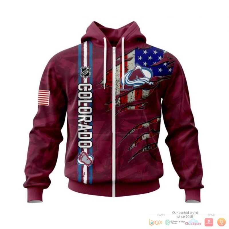 Personalized Colorado Avalanche With American Flag 3d shirt hoodie 1