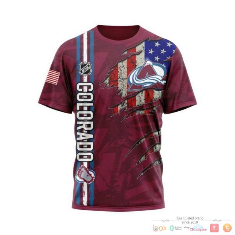 Personalized Colorado Avalanche With American Flag 3d shirt hoodie 1 2 3 4 5