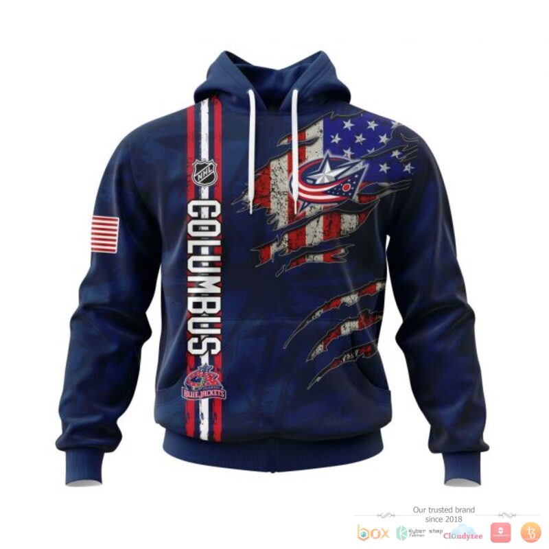 Personalized Columbus Blue Jackets With American Flag 3d shirt hoodie